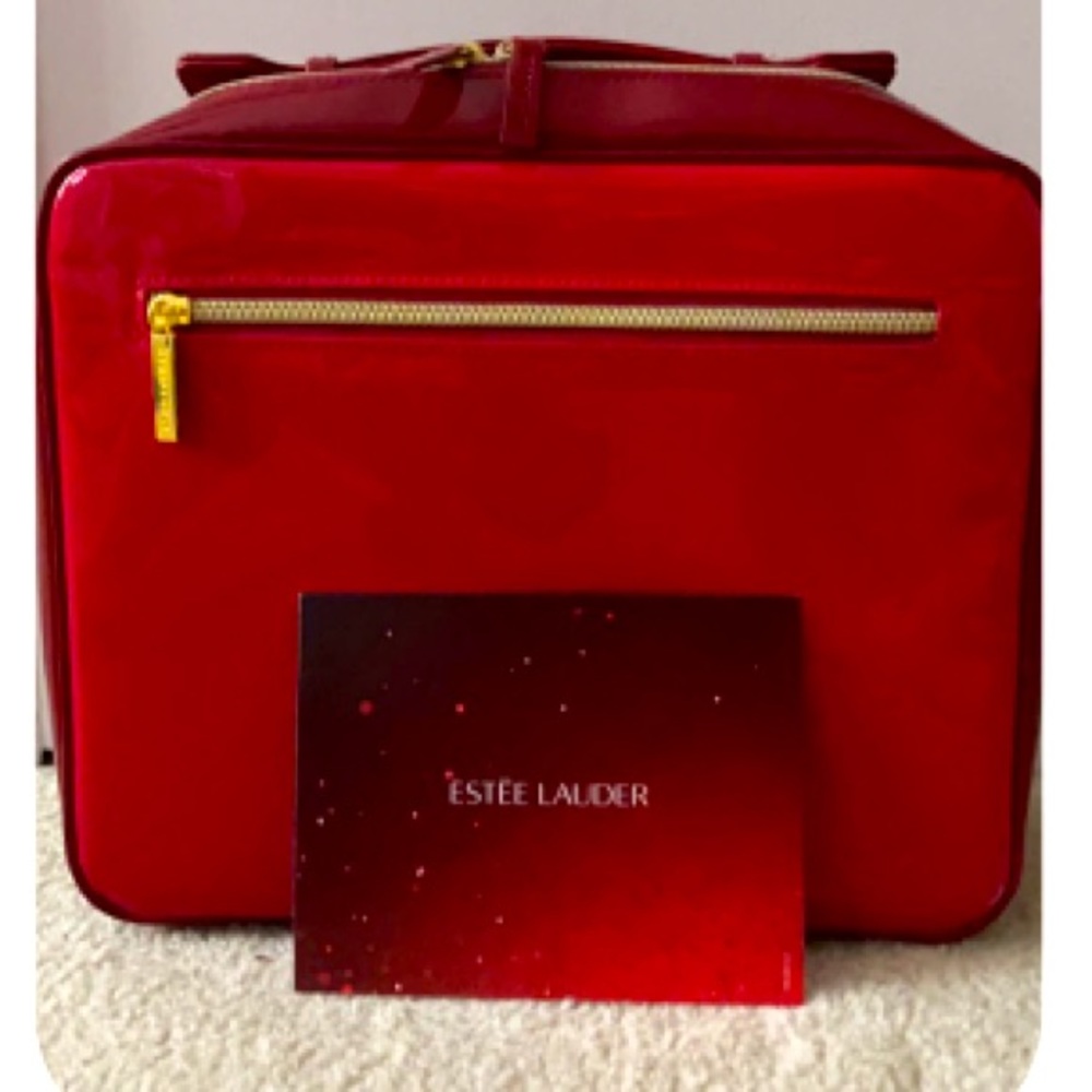 Estée Lauder- Large dark red make up bag